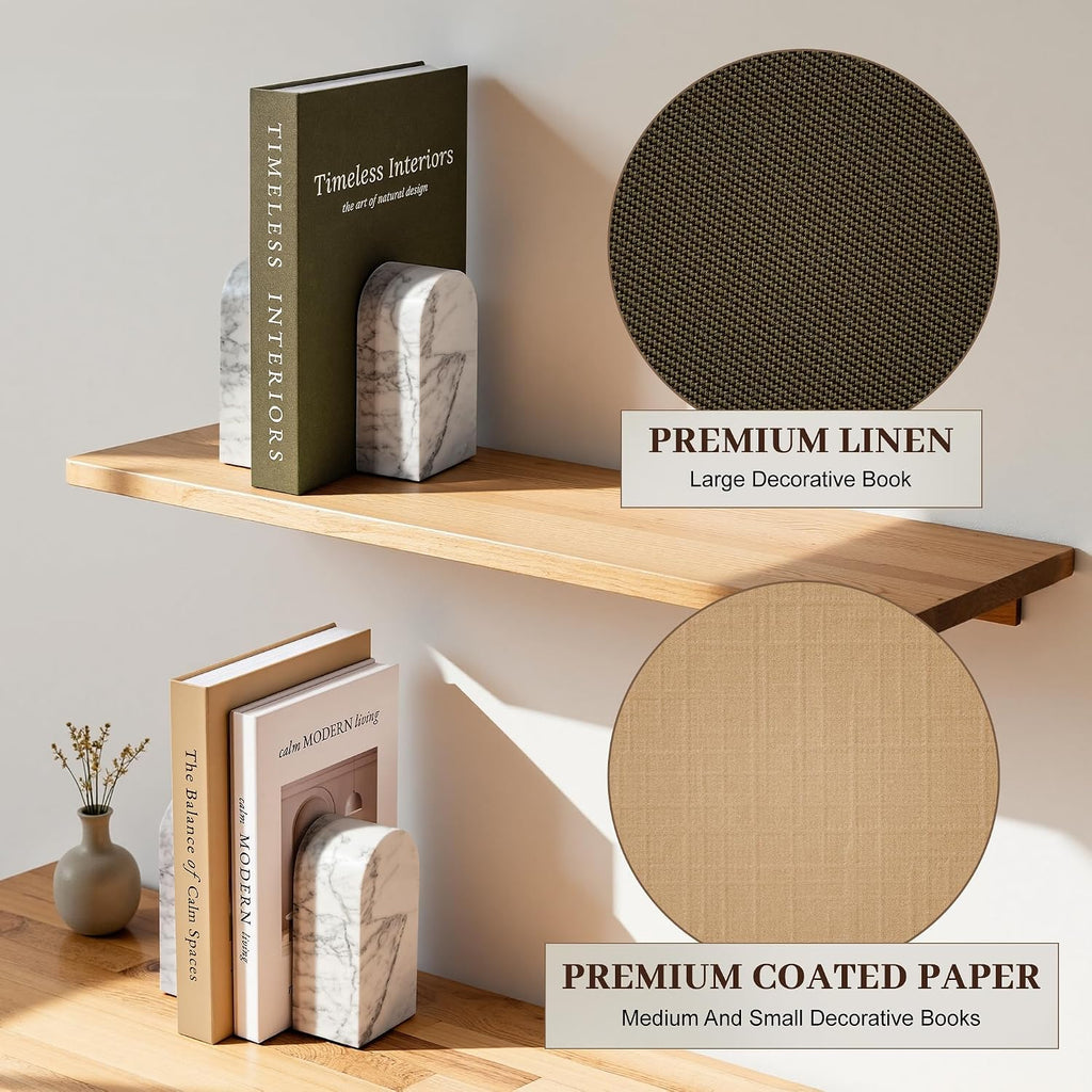Decorative Books, Set of 3 Fake Book Storage Boxes, Olive Green | Modern Home Decoration with Hidden Storage Room for