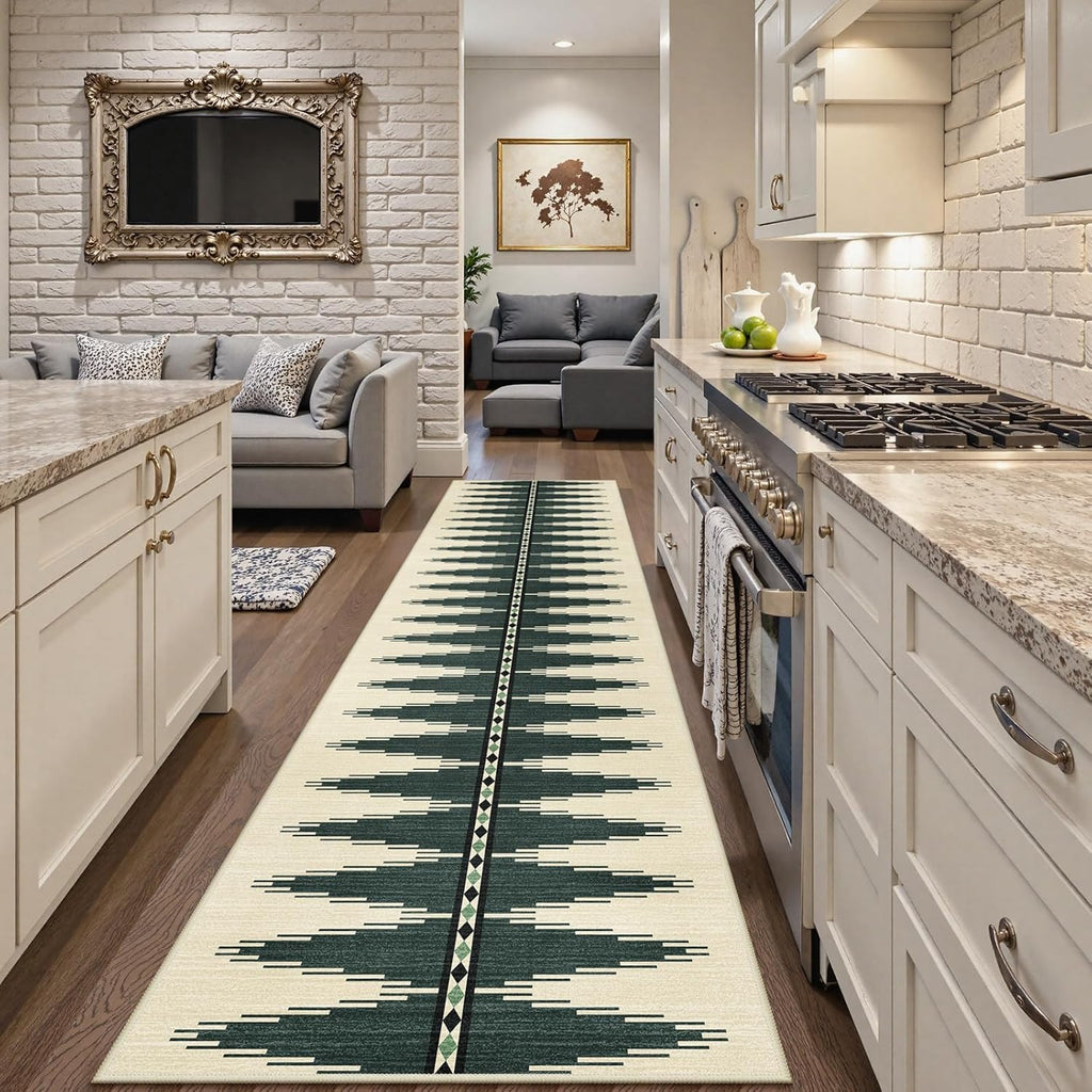 Modern Washable Rug Runner for Hallway, Soft Kitchen Runner 2.5x10 Ultra-Thin Non Slip Runner Rug, N
