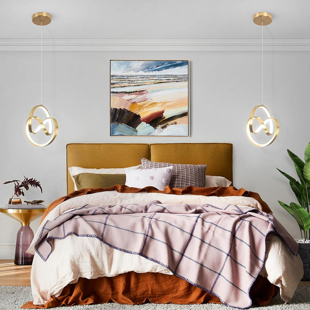 Modern LED Pendant Lights Kitchen Island, 6000K LED Chandelier Adjustable Height Gold Hanging Light Fixture Island