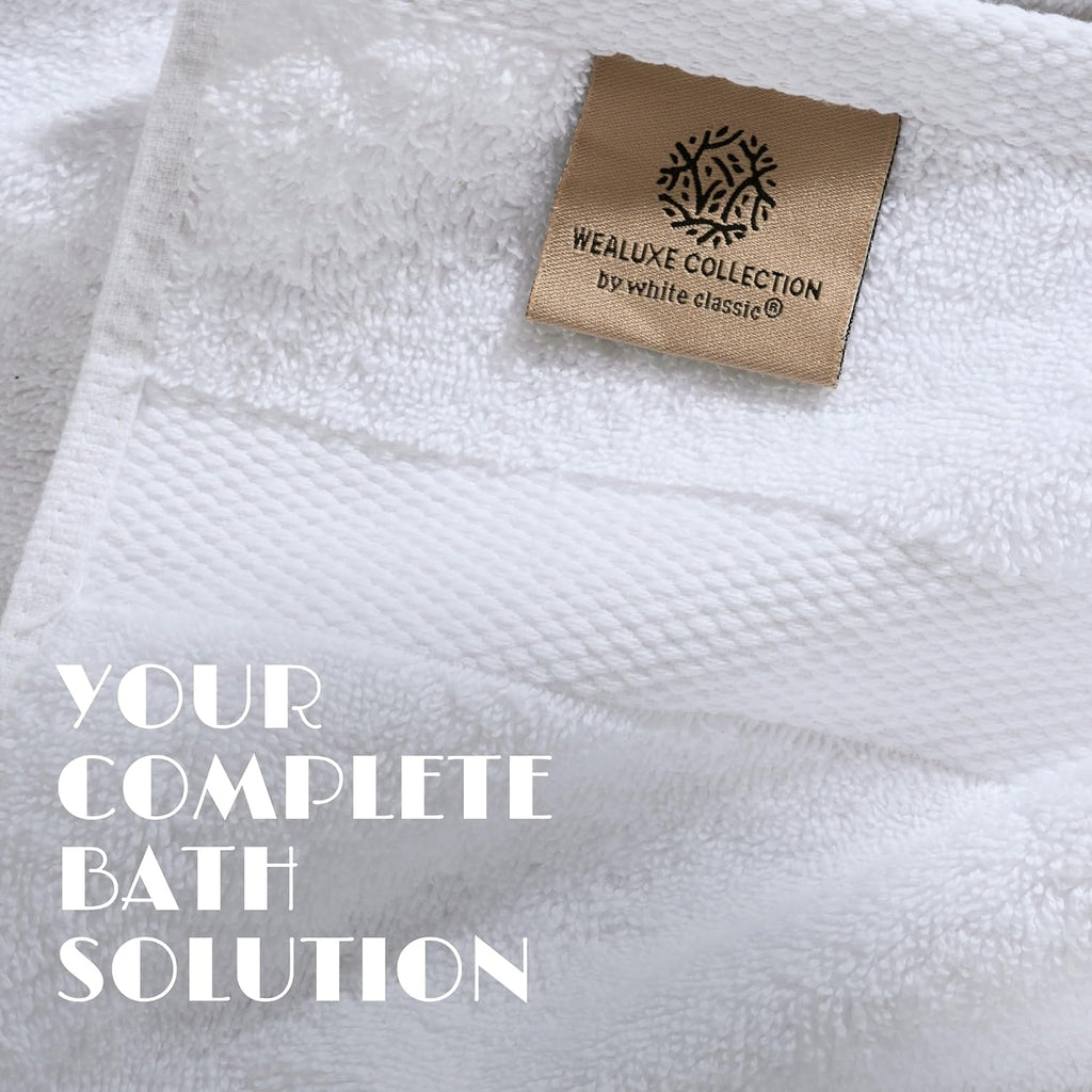Bath Towel Set of 6 - 100% Cotton Highly Absorbent Towels , 2 Luxury Bath Towels 650GSM, 2 Hand Towels, 2 Washcloths