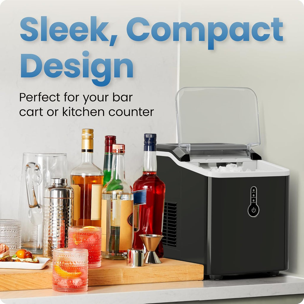 By Nugget Ice Maker Countertop, Pebble Ice Maker Machine, 26 lb in 24 Hours, Ready in 6 Minutes, Removable Ice