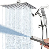 All Metal 14 Inches Rain Shower Head with Handheld Built-in Power Wash Mode, 3-way Diverter with Pause Setting