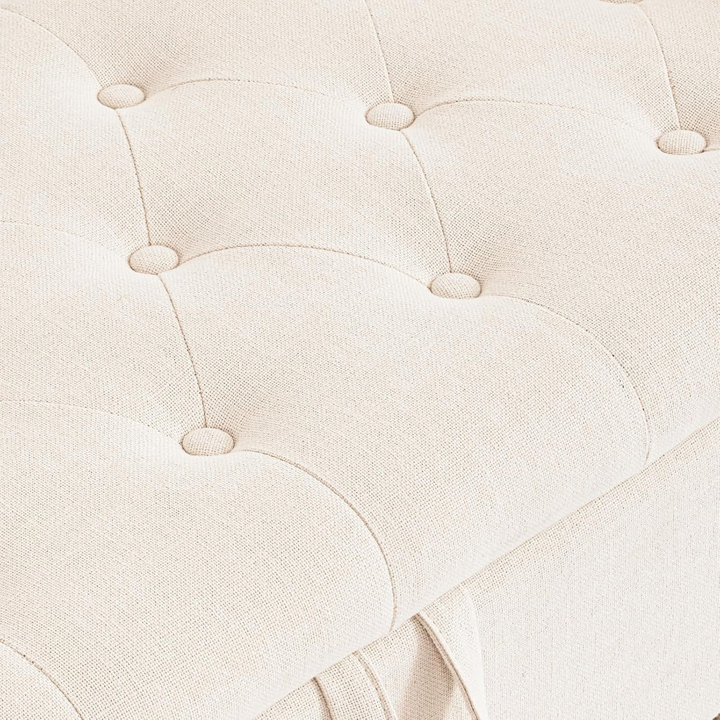 51" Storage Benches, End of Bed Bench with Button-Tufted Large Upholstered Storage Ottoman Linen Window Bench with