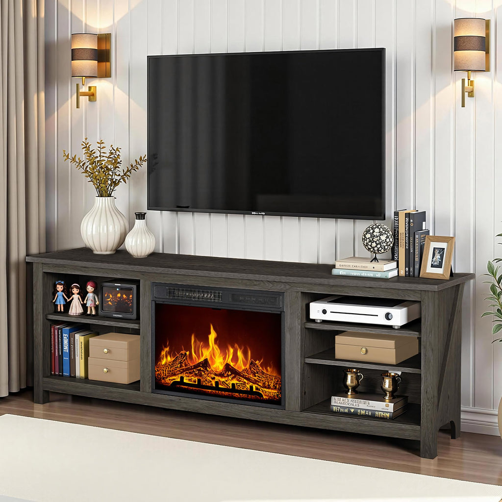 70" with 23" Electric Fireplace for 80" TVs
