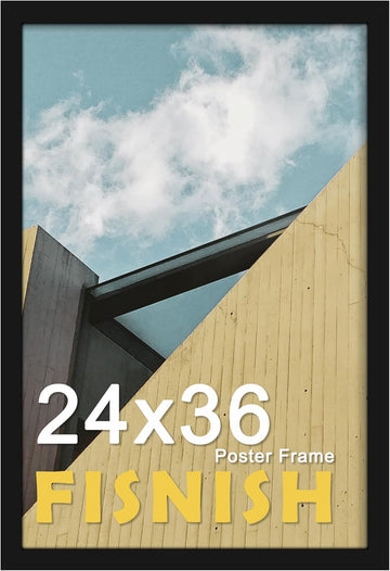 24x36 Poster Frame Black, with Plexiglass and Wall Mounting, 1 Pack | Poster Frames 24 x 36 inches or 24x36 Picture