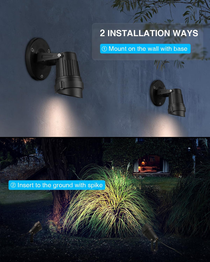 Dusk to Dawn Outdoor Lighting 120V LED Spot Lights Outdoor Landscape Spotlights with Photocell Sensor Waterproof