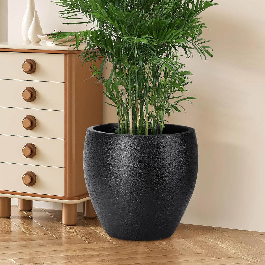 Plant Pots 17.5/14.8/12.2 inch Set of 3, Flower Pots with Drainage Holes, Large Planters for Indoor Outdoor Garden