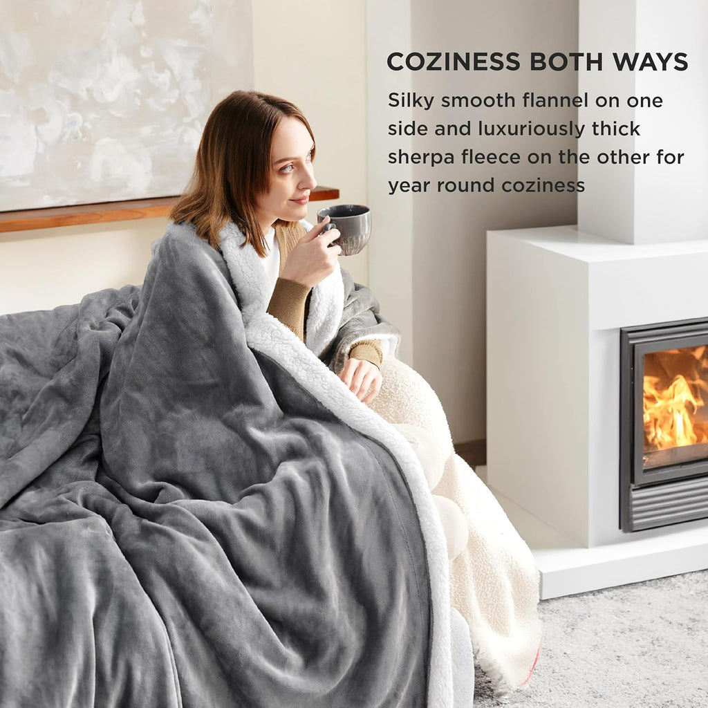 GentleSoft Fleece Throw Blanket, Non-Heated, Thick & Warm Cozy Blanket for Winter, Soft Fuzzy Plush Throw Gifts for