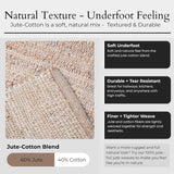 Jute-Cotton Rug 2x6 - Luxurious Natural Hallway Runner with Non-Slip Backing, Low-Profile Kitchen Ru