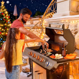 4-Burner Propane Gas Grill with Side Burner, LED Display, 60,000 BTU BBQ Grill with Stainless Steel Body, 629 Sq. In. Cooking Area