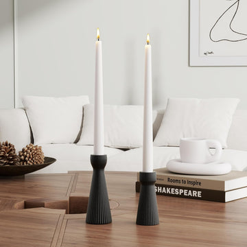 Taper Candle Holders for Candlesticks Ceramic Candle Stick Candle Holder- Set of 2 Decorative Candle Stand for