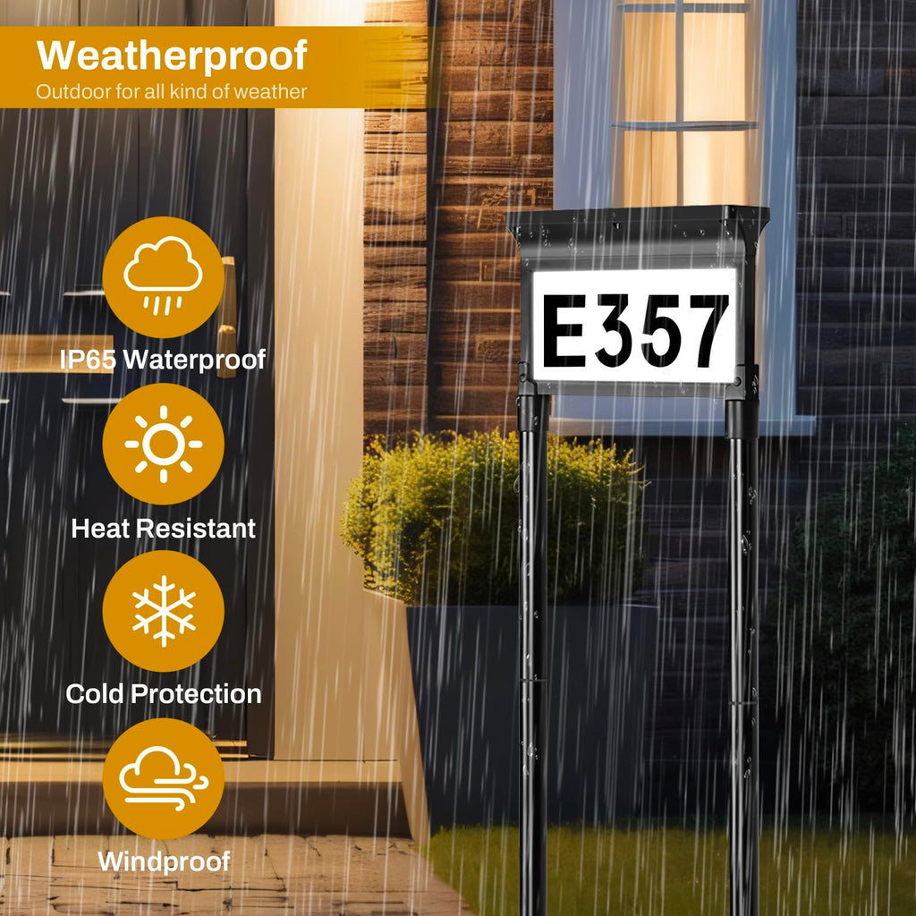 Solar Address Signs, Dual-Sided Illumination Solar House Numbers