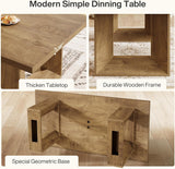 Farmhouse Dining Table, 63-Inch Rectangular Kitchen Table with Strong Geometric Frame for Kitchen & Dining & Living