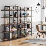 5-Tier Bookshelf, Vintage Industrial Style Bookcase 72 H x 12 W x 47L Inches