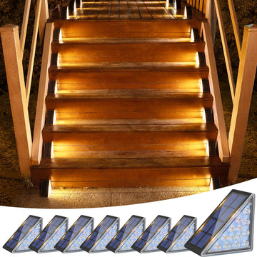 Solar Step Lights for Outside, Solar Stair Lights (Black, 8 Pack)