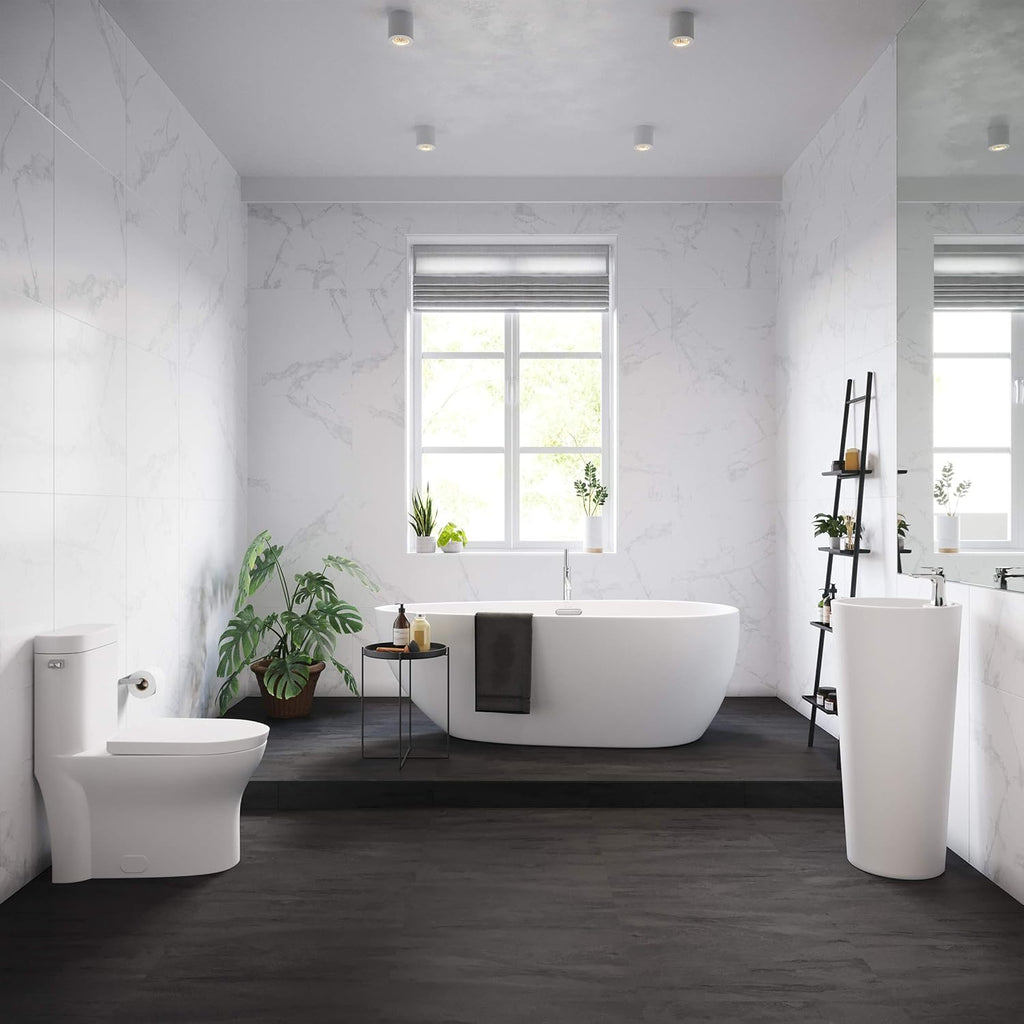 Pedestal Bathroom Sink – Glossy White Ceramic Basin