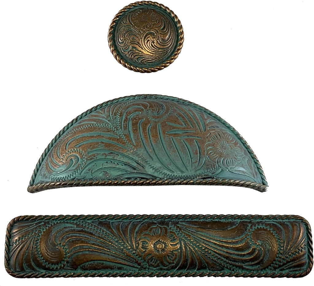 Americana Bin Pulls in Copper Patina