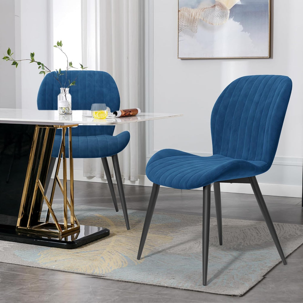 Dining Chairs Set of 4 Modern Velvet Dining Room Chairs Upholstered Dining Chairs with Thick Cushions Metal Legs