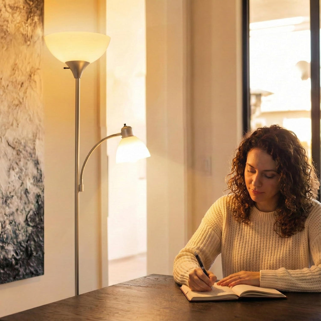 Sky Dome Plus LED Floor lamp, Torchiere Super Bright Floor Lamp with Reading Lamps & Offices
