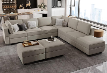 Modular Sectional Sofa with Ottoman Velvet L Shaped Corner Sofa Set Convertible Sectional Sofa with Chaise Velvet