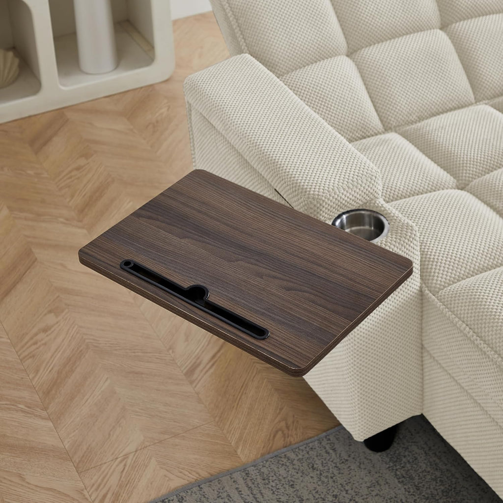 6-Position Adjustable Convertible Chaise Lounge Sleeper Chair with Storage, Modern Recliner Armchair with Swivel Tray