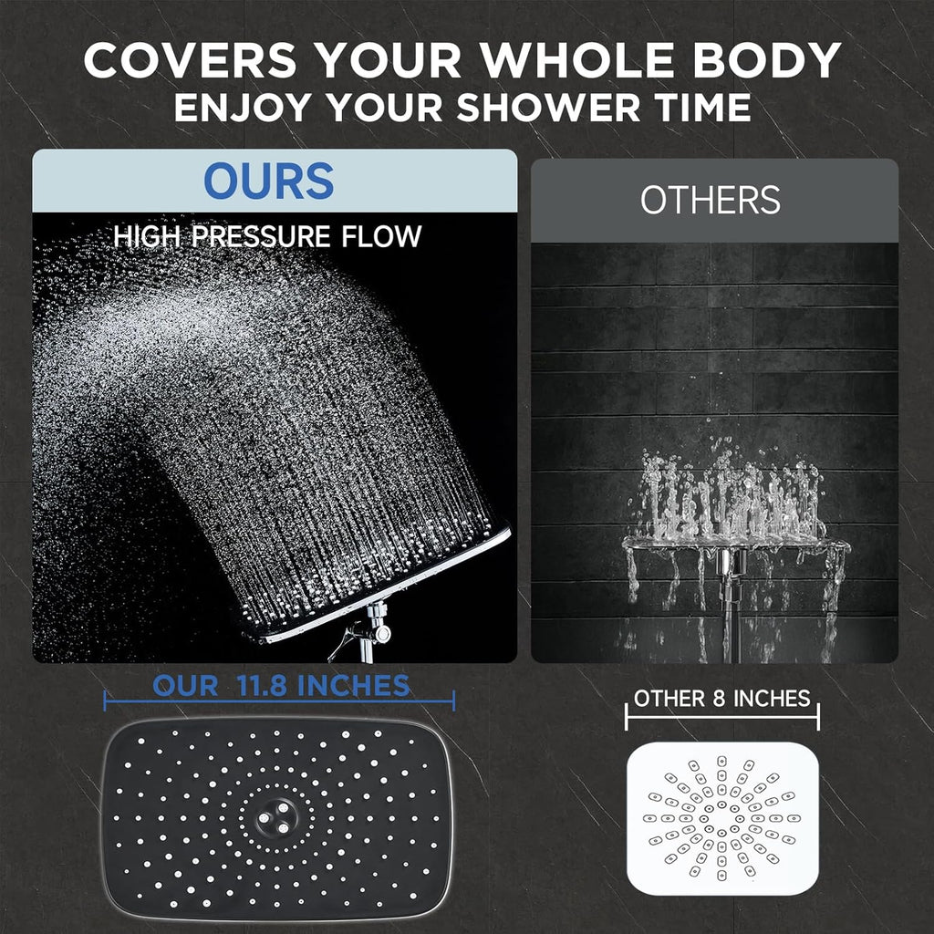 11.8" Rain Shower Head with Handheld, High Pressure Handheld Shower with Multi Spray Modes