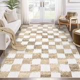 Checkered Area Rugs, Black and White Washable Large Area Rug Soft Non Slip Kids Rug Neutral Modern Geometric Carpet for Living Room Bedroom Nursery Dining Room Dorm Home Office