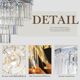 Chrome Crystal Modern Contemporary Chandeliers Pendant Ceiling Light 4-Tier Chandelier Lighting for Dining Room Living Room Bedroom Girls Room 9 Lights Dia 23.6" A107-B07K3X68RY