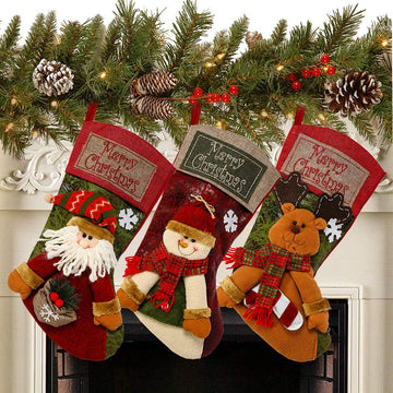 18" Classic Large Stockings - Set of 3