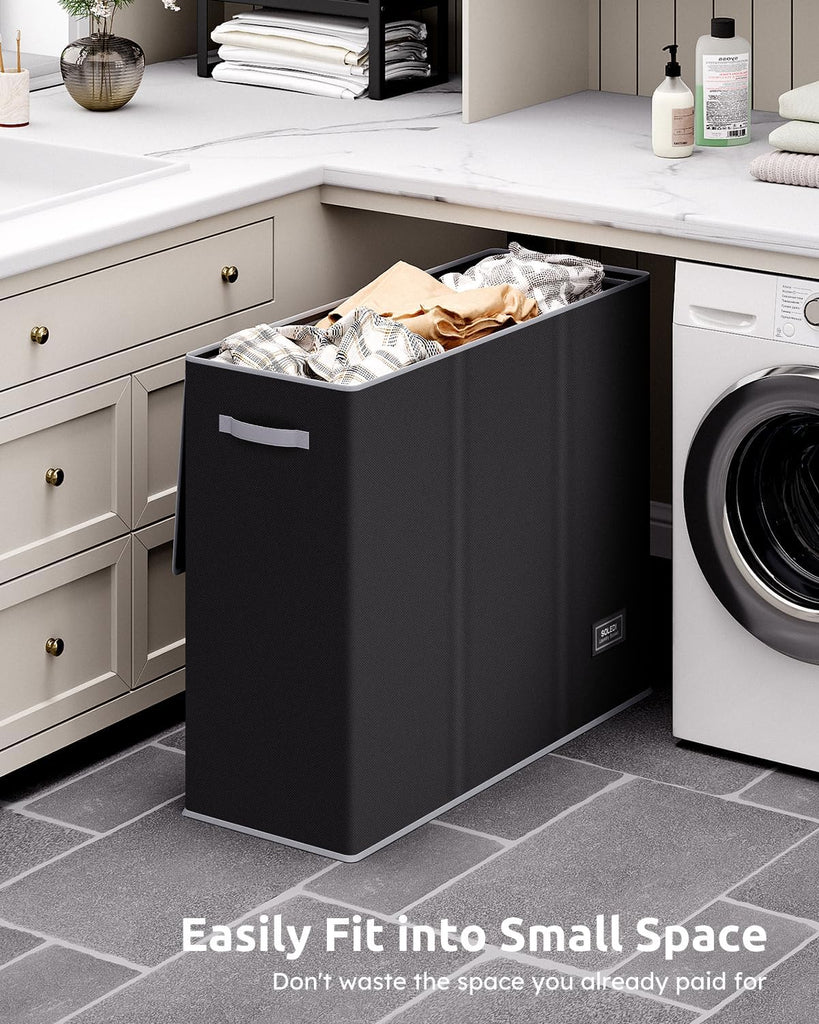 180L Laundry Hamper 3 Section, Extra Large Laundry Hamper with Lid, Dirty Clothes Hamper with Sturdy Handle, Large