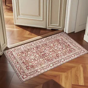 Vintage RED Area Rugs 2x3, Washable Rug