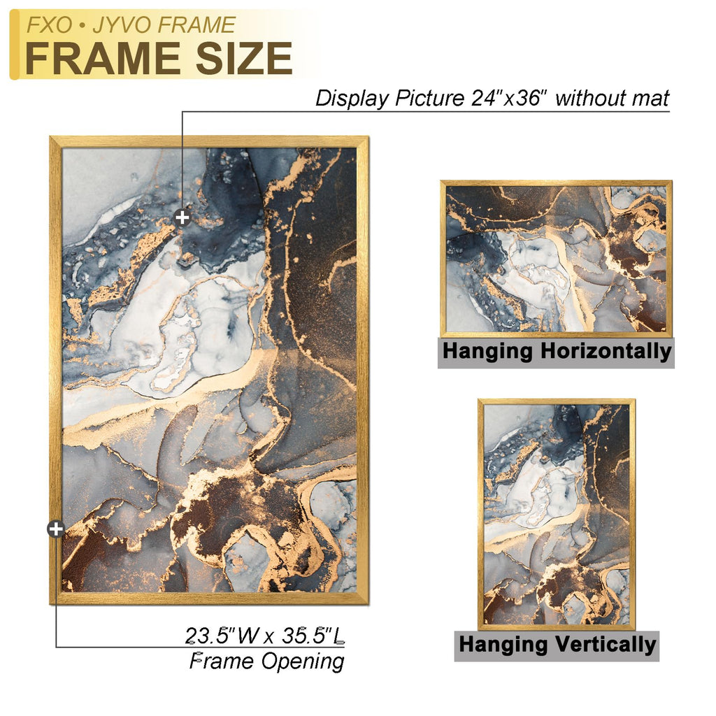 24x36 Picture Frame Gold Engineered Wood Wall Hanging