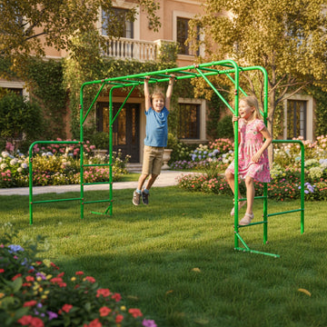 Outdoor Monkey Bars for Backyard, 400lbs Heavy Duty Metal Monkey Bar