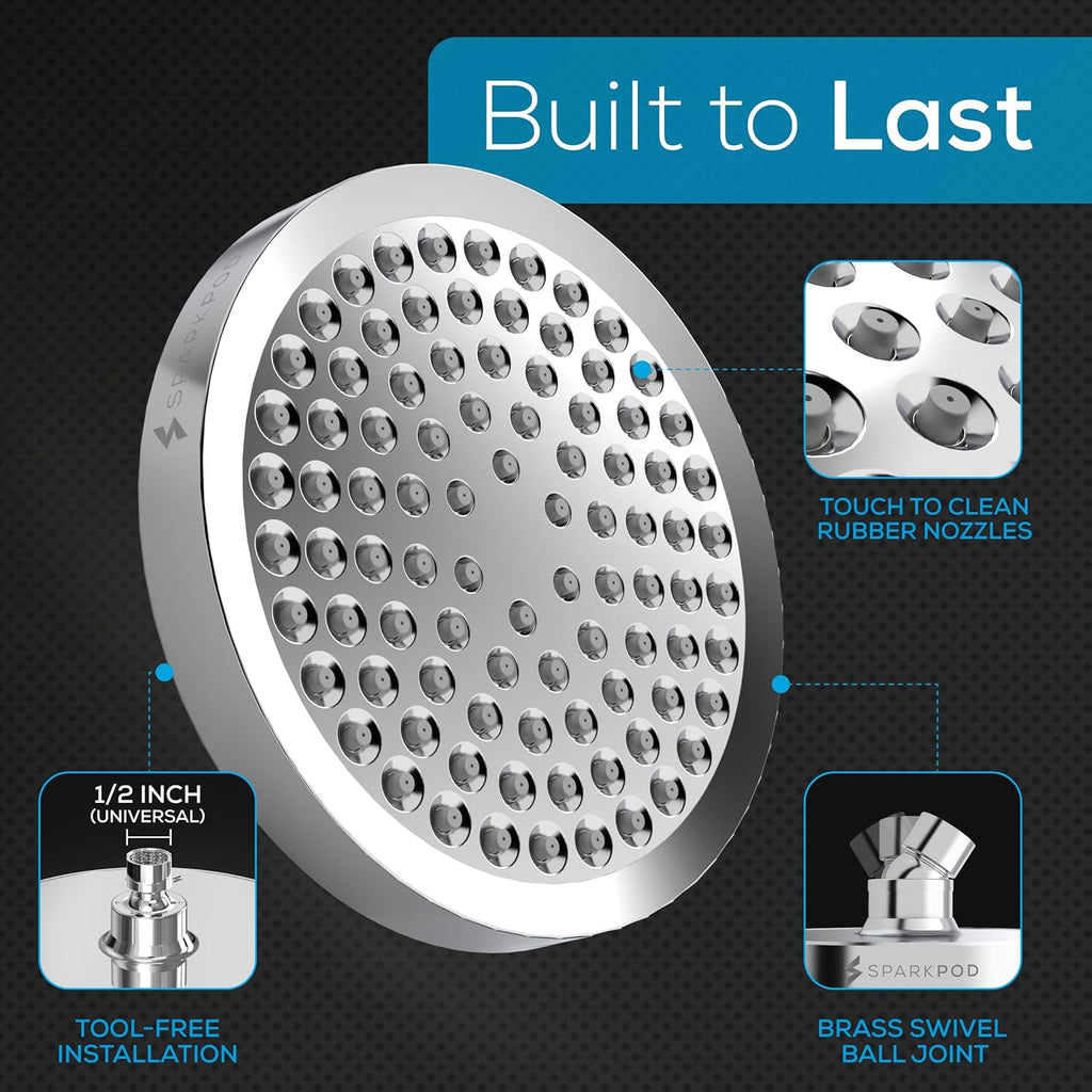 Shower Head - High Pressure Rain - Premium Quality Luxury Design