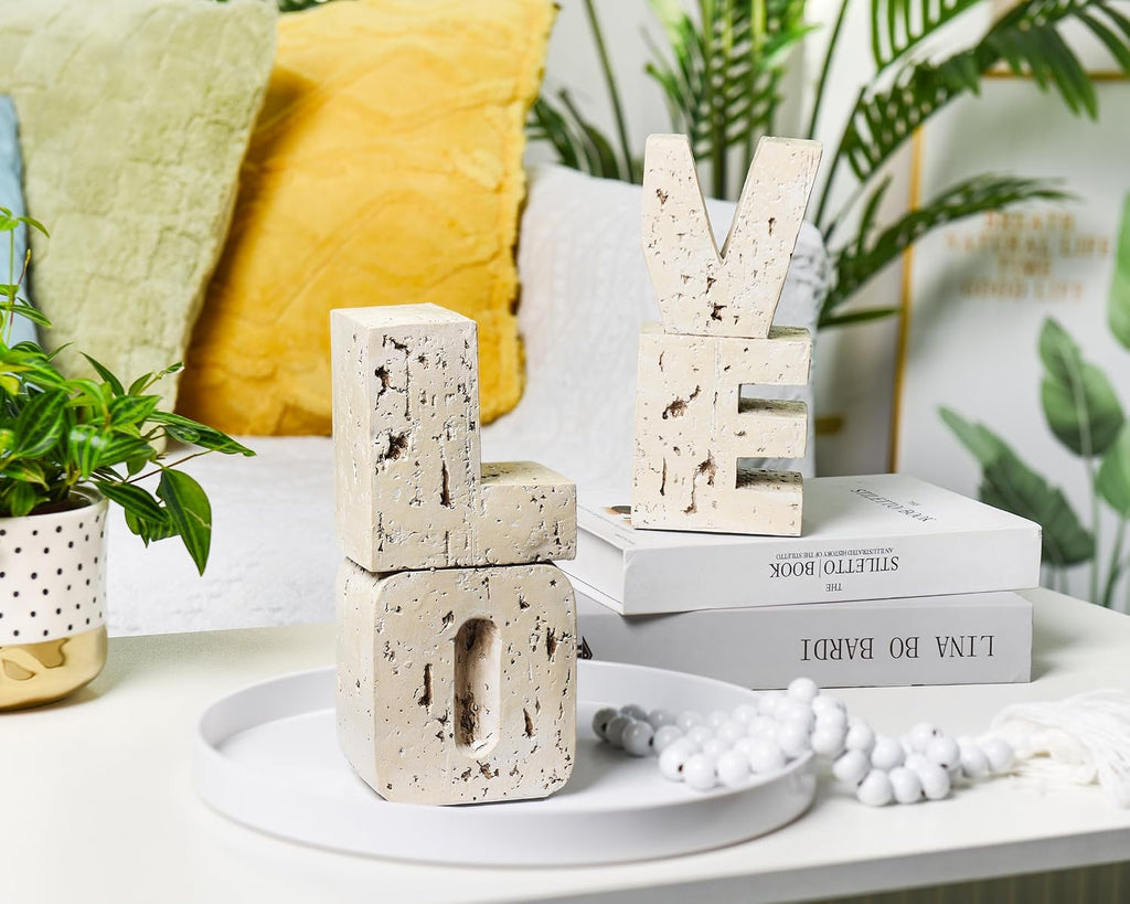 Book Ends Decorative with Love Design,Small Farmhouse Heavy Duty Bookends | Book Holders for Shelves, Book Stoppers