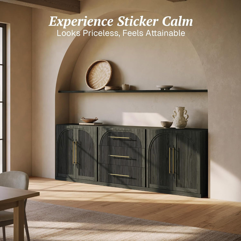 Jagger 3-Piece Modular Sideboard Buffet Cabinet - Ebony