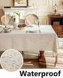 Elegant Damask Tablecloths, 57x70 Inch Vintage Floral Jacquard Table Cloth, Waterproof/Wrinkle Resis