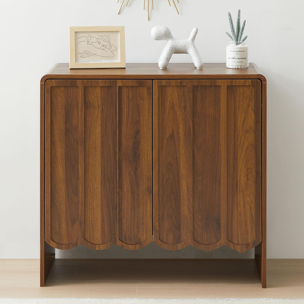 Sideboard Buffet Cabinet, Accent Storage Cabinets with 2 Doors, Farmhouse Wood Cabinet with Adjustable Shelves and