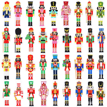 36pcs Christmas Nutcracker Iron on Patches Xmas Applique