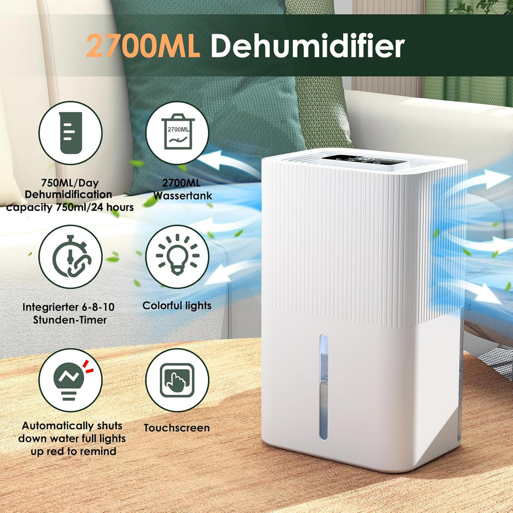 Portable Home Dehumidifier for Basements Bathroom Bedroom|91 OZ Tank|900 sq.ft Coverage|Quiet Smart Design with Auto