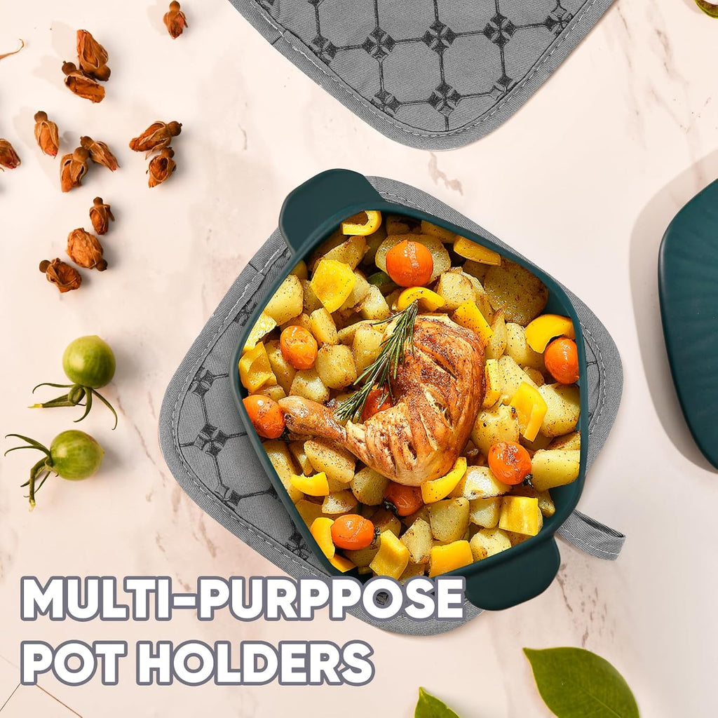 Oven Mitts Kitchen Towels Dishcloths with Pot Holders Sets 12PCS, Dish Towels Sets, Oven Gloves Pot Pads Heat