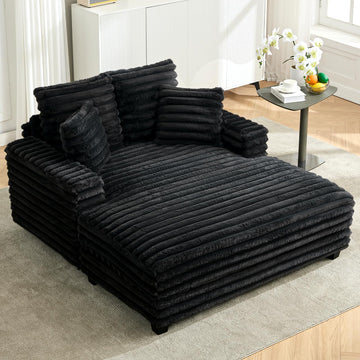 59.4" Oversized Chaise Lounge Chair Indoor with Sturdy Wood Frame
