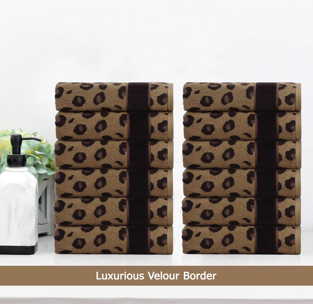 Oversized Bath Sheet - 2 Pack 100% Cotton Animal Print Towels | Extra Large 35 x 84 Leopard Cheetah Africa Safari 500