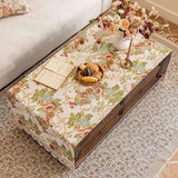 Luxury Chenille Coffee Table Cloth Non-Slip Silicone Backing Heavyweight French Damask Jacquard with