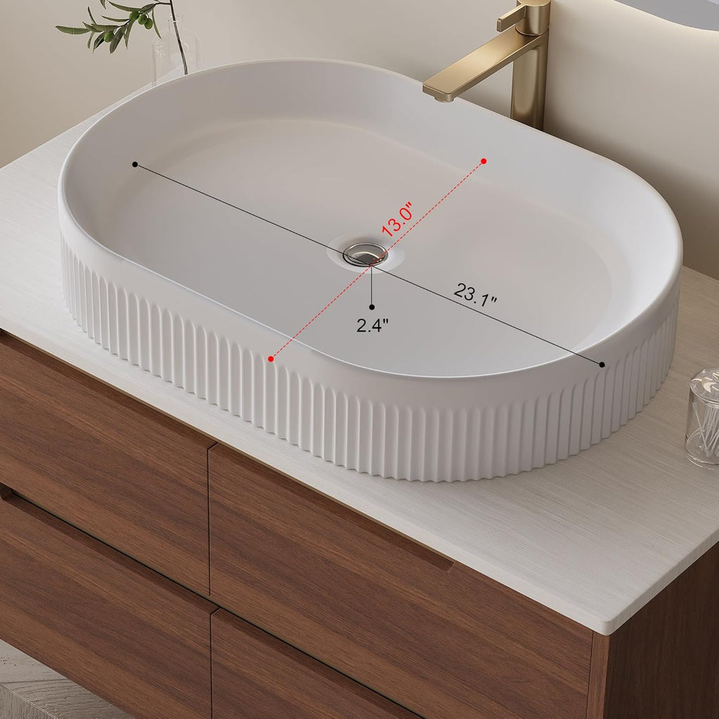 36" Bathroom Vanity with Sink & Countertop - Freestanding Modern Vanity Cabinet