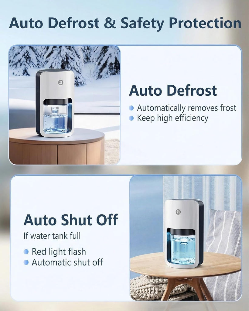 Small Dehumidifier for Bedroom, 42oz Dehumidifier with Auto Shut Off, Quiet Portable Dehumidifier for Bathroom, Closet