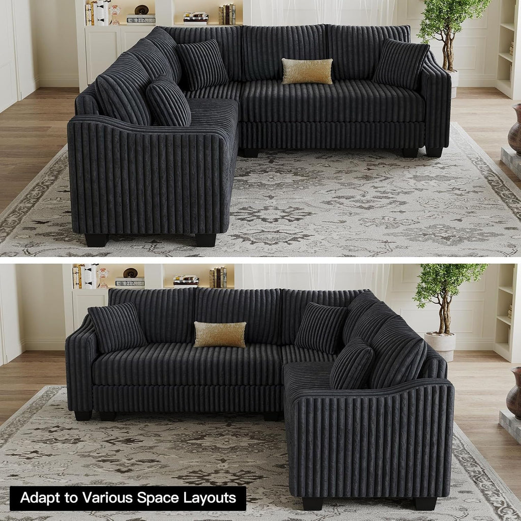 Convertible Sectional Couch with Chaise Corner Sectional Sofa L Shaped Couch Reversible Corner Upholstered