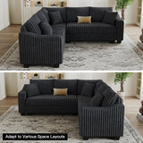 Belffin Convertible Sectional Couch with Chaise Corner Sectional Sofa L Shaped Couch Reversible Corner Upholstered