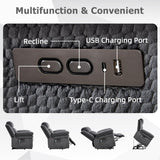 46" Wide Oversize Power Lift Recliner Chair, Extra Large Electric Lift Recliners for Elderly Big