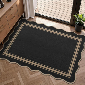 Easy Jute Kitchen Rug 2x3 Front Door Mat Washable Non Slip Entryway Rug Farmhouse Neutral Low Pile B